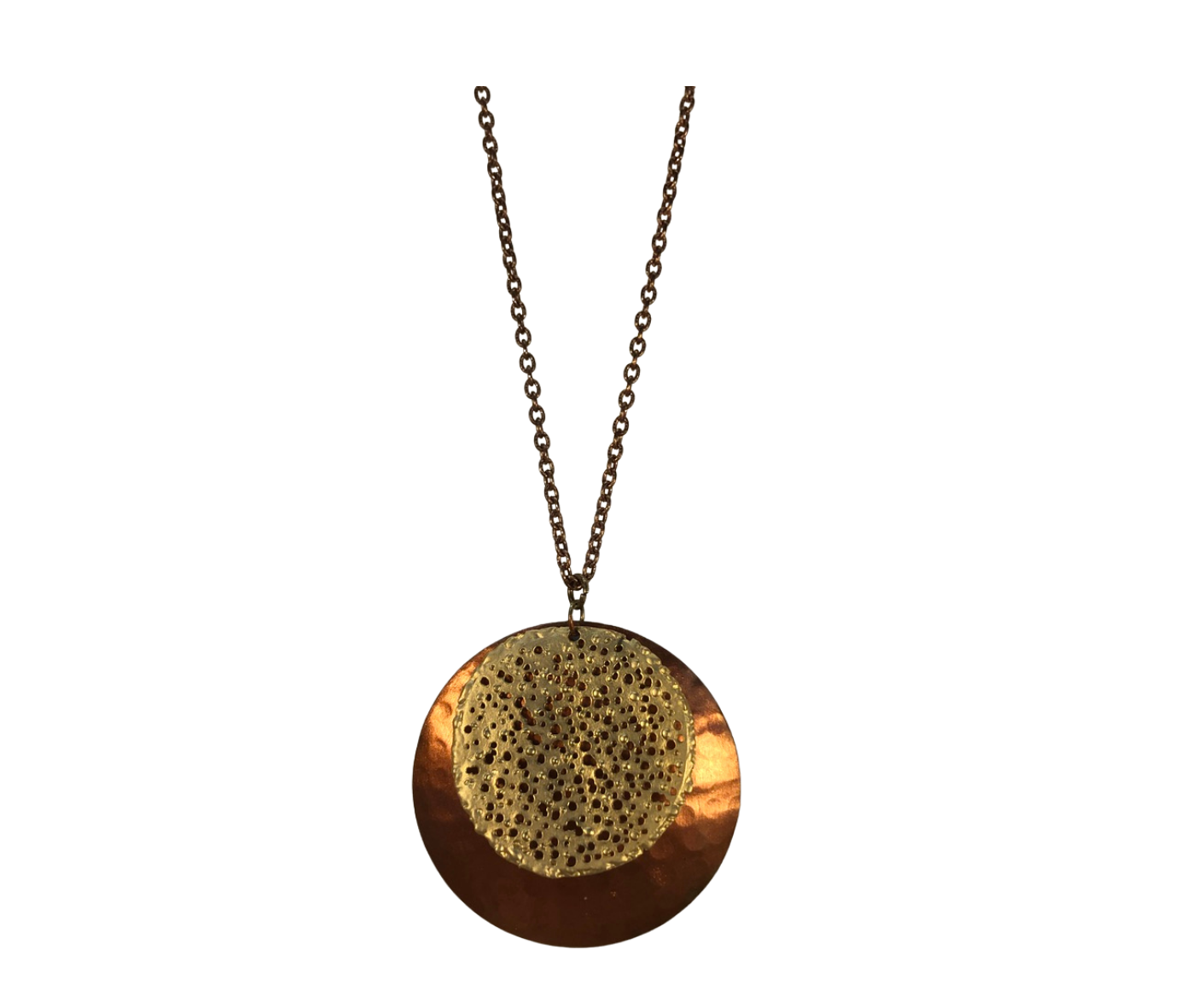 Copper and Gold Circle Pendant